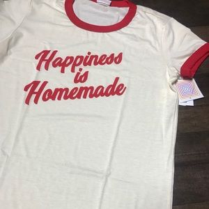 LuLaRoe Liv Happiness is homemade NWT ivory red